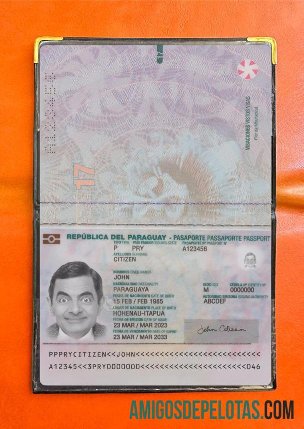 Passaporte Paraguai 2023 Presente Photolook exemplo